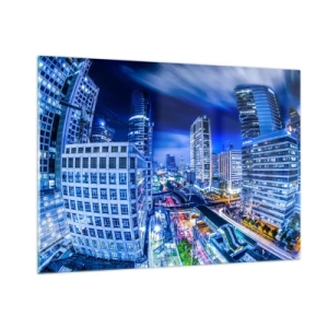 Obraz na skle - Rytmy nočního města - 100x70 cm