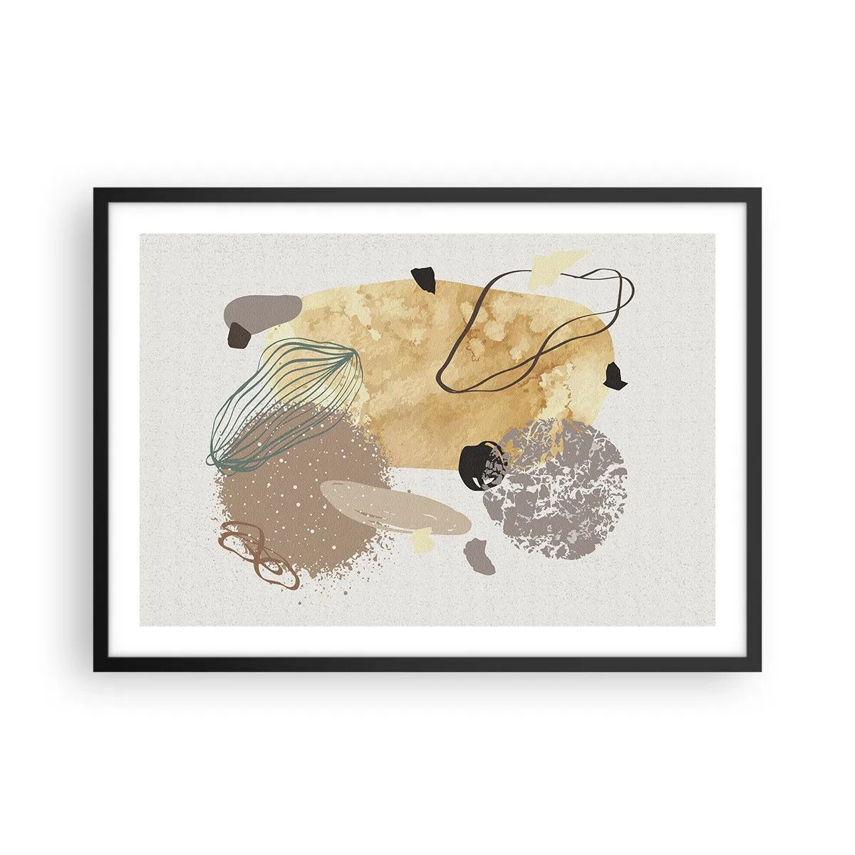 Plakát v černém rámu - Abstraktní švestka - 70x50 cm