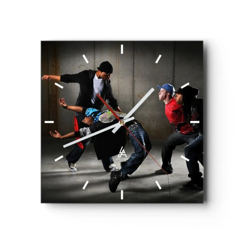 Nástěnné hodiny - Tančící s pouličním větrem - 30x30 cm