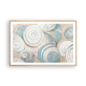 Plakát v rámu světlý dub - Co skrývá mušle? - 91x61 cm