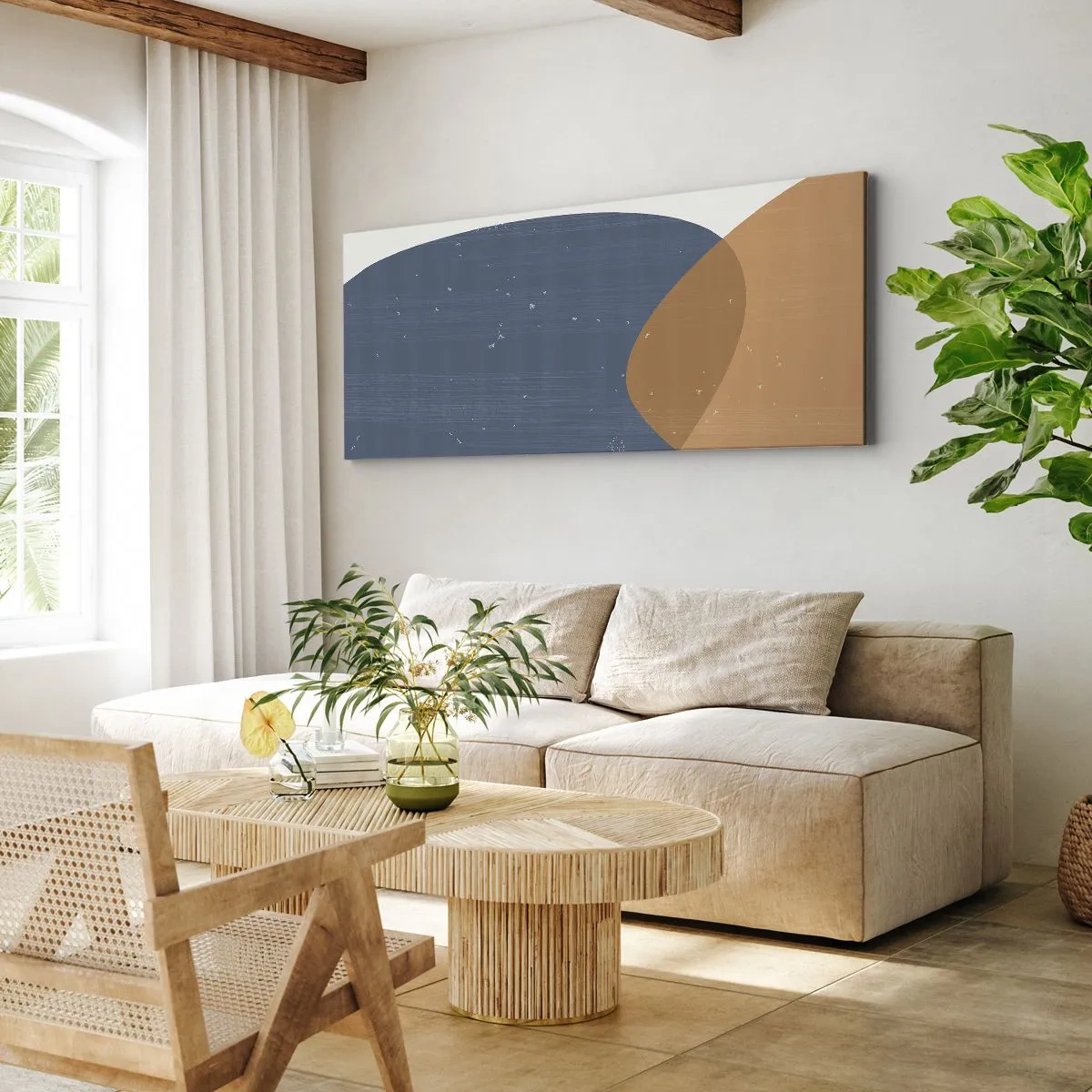Obraz na plátně - Ovály a vlivy - 100x40 cm