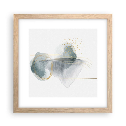 Plakát v rámu světlý dub - O vztahu mezi šedou a zlatou - 30x30 cm