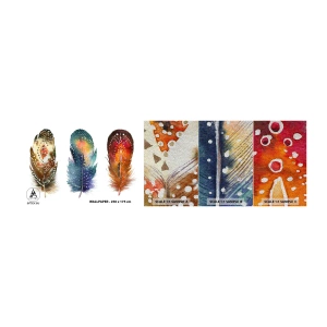 Vzor Fototapety Premium Sand - Rituály, obřady, tajemství - Ptačí pírko, Pták, Abstrakce - 100x30 cm