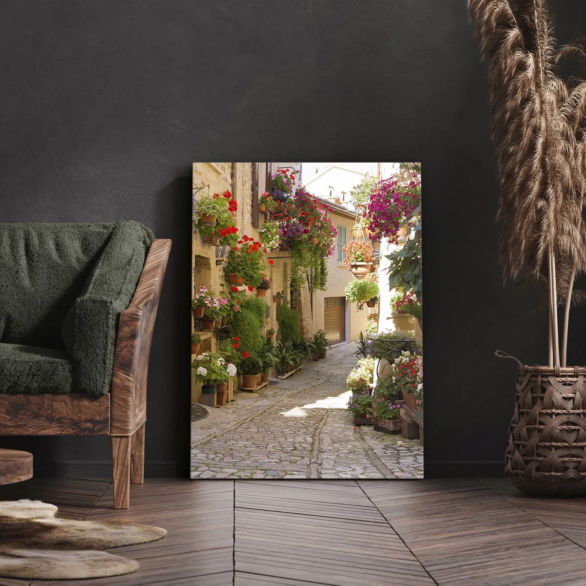 Obraz na plátně - V záplavě květin - 65x120 cm