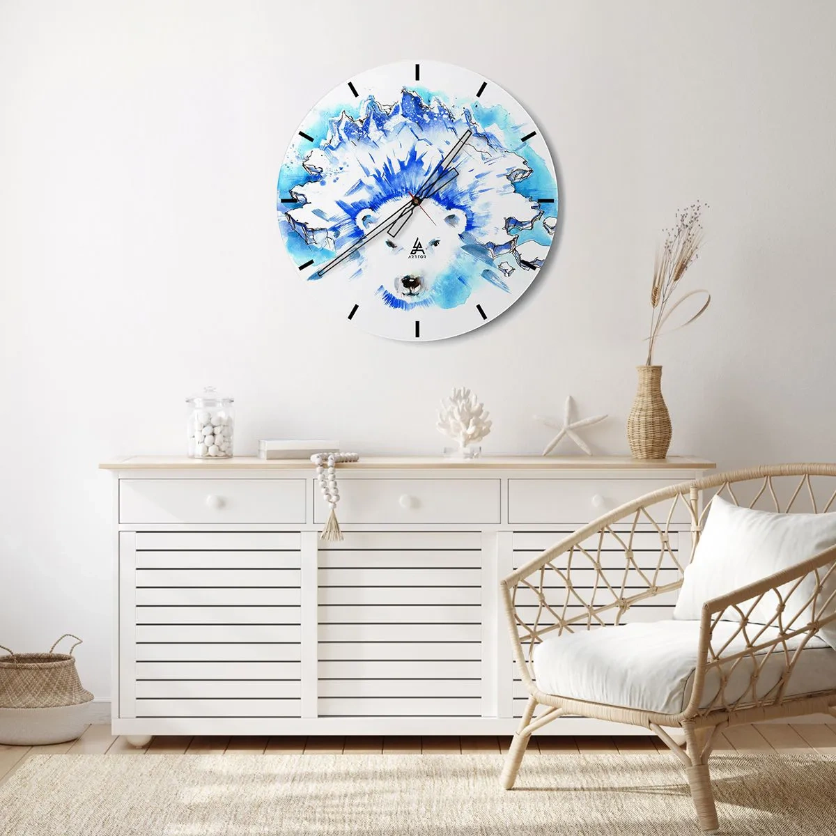 Nástěnné hodiny - Král Arktidy s ledovou korunou - 40x40 cm
