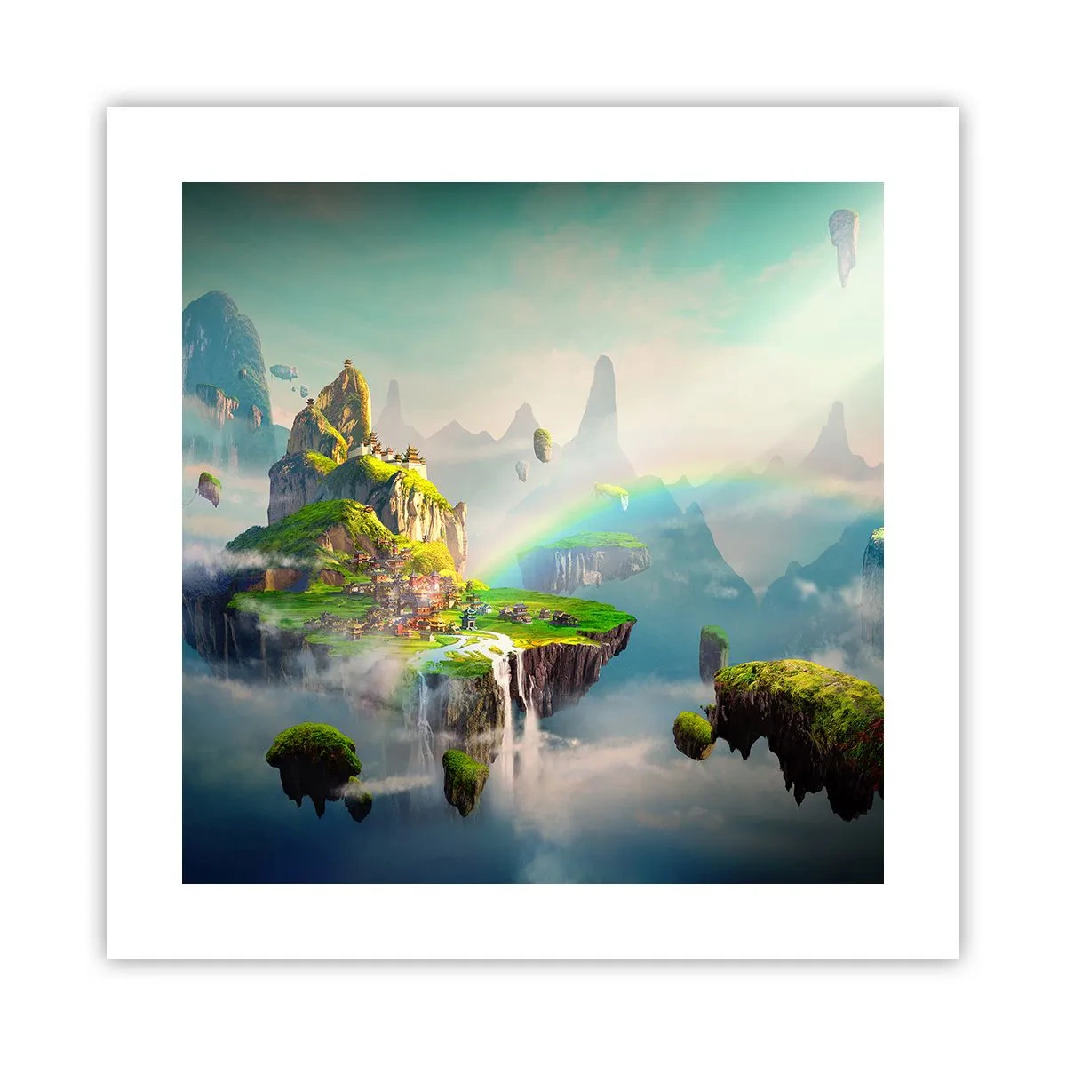 Plakát - Uprostřed nebe - šťastné ostrovy - 40x40 cm