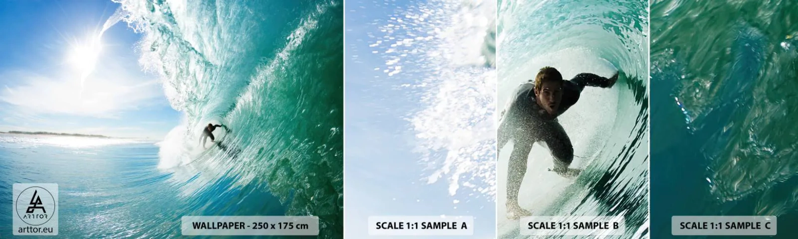 Fototapeta Vzorek Standard Eco - Vždy na povrchu - Krajina, Oceán, Surfař - 100x30 cm
