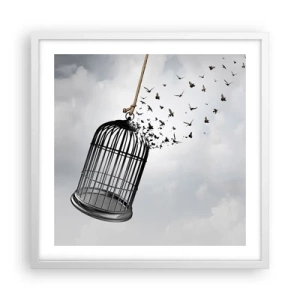 Plakát v bílém rámu - Víra… naděje… svoboda! - 50x50 cm