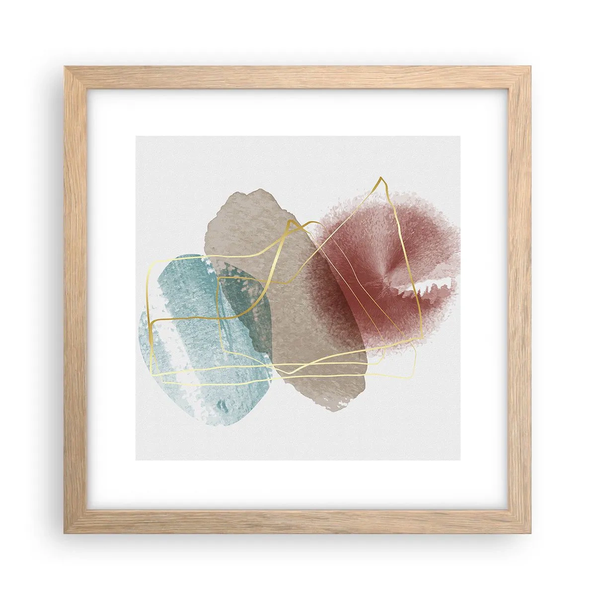 Plakát v rámu světlý dub - Korálky prostoru - 30x30 cm