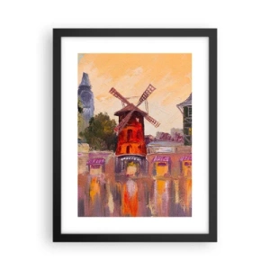 Plakát v černém rámu - Pařížské ikony – Moulin Rouge - 30x40 cm