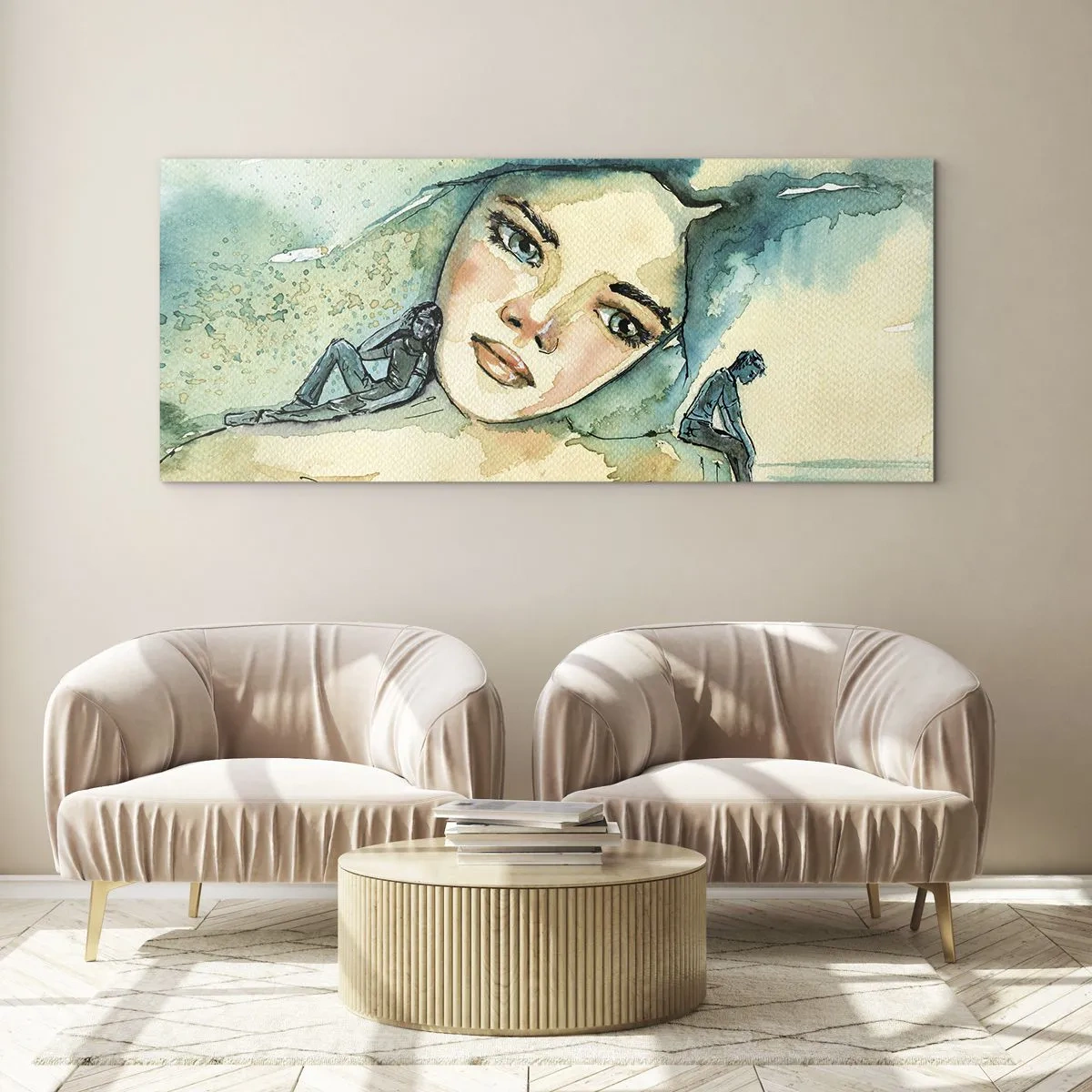Obraz na skle - Am I blue? - 120x50 cm