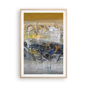 Plakát v rámu světlý dub - Všechno se podaří - 61x91 cm