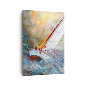 Obraz na plátně - Běžící přes vlny - 50x70 cm