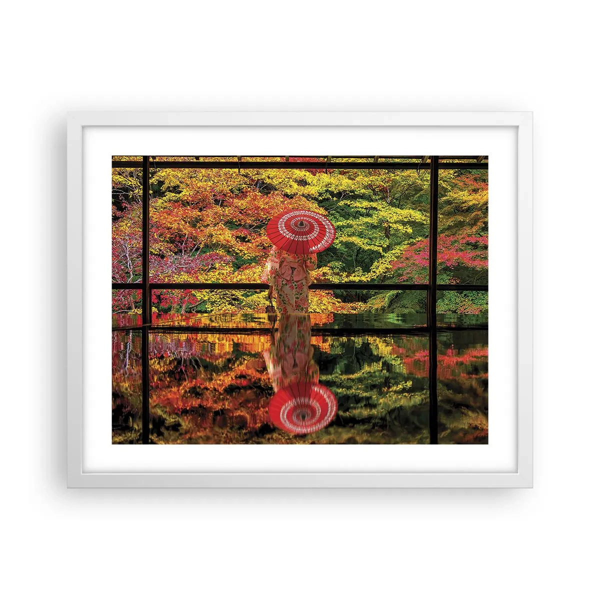 Plakát v bílém rámu - V chrámu přírody - 50x40 cm