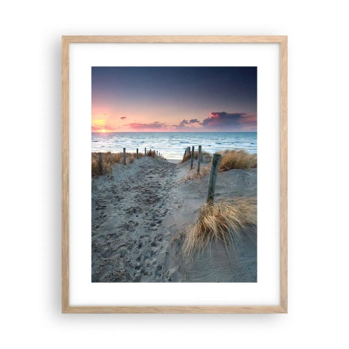 Plakát v rámu světlý dub - Za trochu lásky šel bych světa kraj… - 40x50 cm