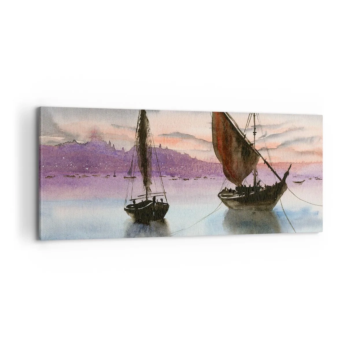 Obraz na plátně - Večer v přístavu - 100x40 cm