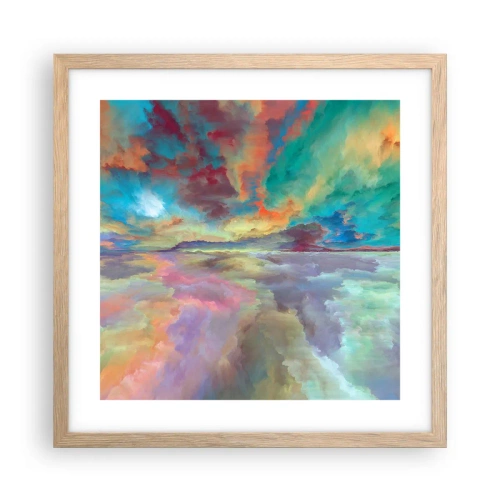 Plakát v rámu světlý dub - Dvě nebe - 40x40 cm