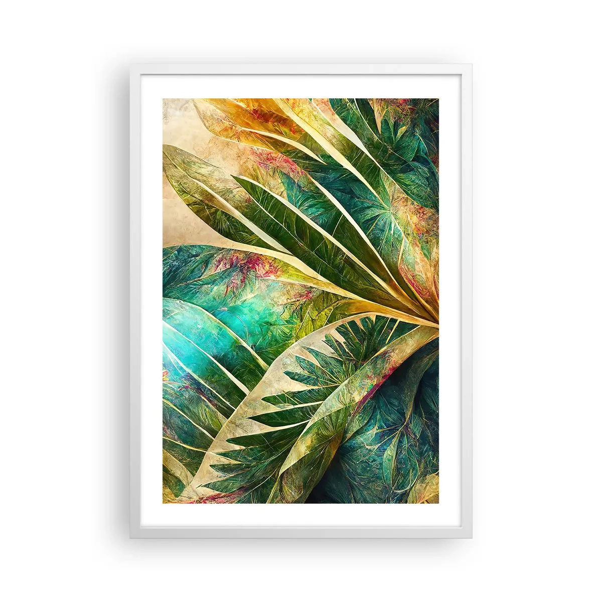 Plakát v bílém rámu - Barvy tropů - 50x70 cm