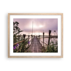 Plakát v rámu světlý dub - Klid a pohoda Asie - 50x40 cm