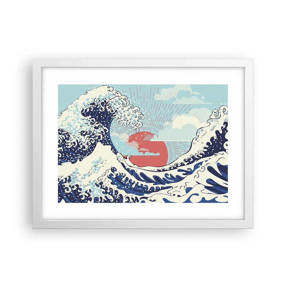 Plakát v bílém rámu - Z japonských inspirací - 40x30 cm