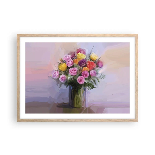 Plakát v rámu světlý dub - Zachycená krása - 70x50 cm