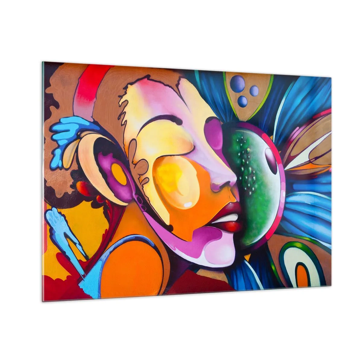 Obraz na skle - Dotknout se barvou - 100x70 cm