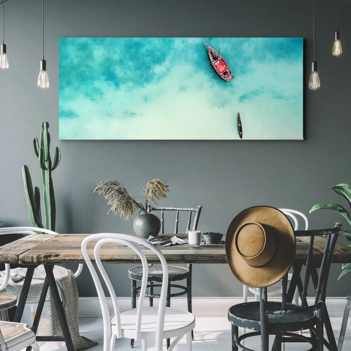 Obraz na plátně - Protože na plážích Zanzibaru, když je přebytek vody… - 100x40 cm