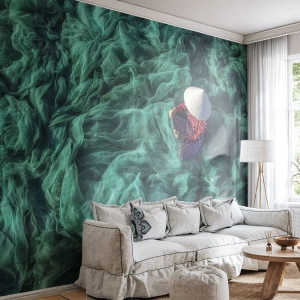 Fototapeta Standard Eco - V moři sítí - Rybářská síť, Žena, Vietnam - 400x280 cm