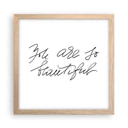 Plakát v rámu světlý dub - Opravdu, věřte… - 30x30 cm