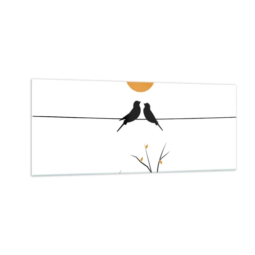 Obraz na skle - Slavíčí večer - 100x40 cm