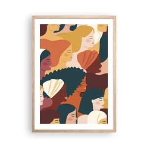 Plakát v rámu světlý dub - Pouze ženskost - 50x70 cm