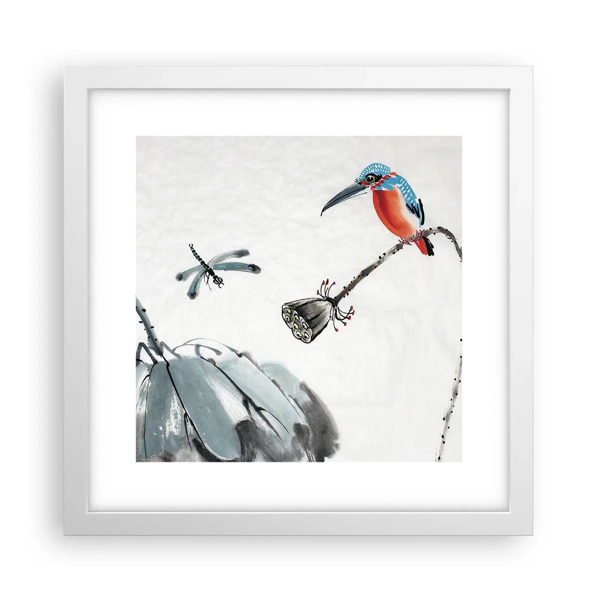 Plakát v bílém rámu - Život louky - 30x30 cm