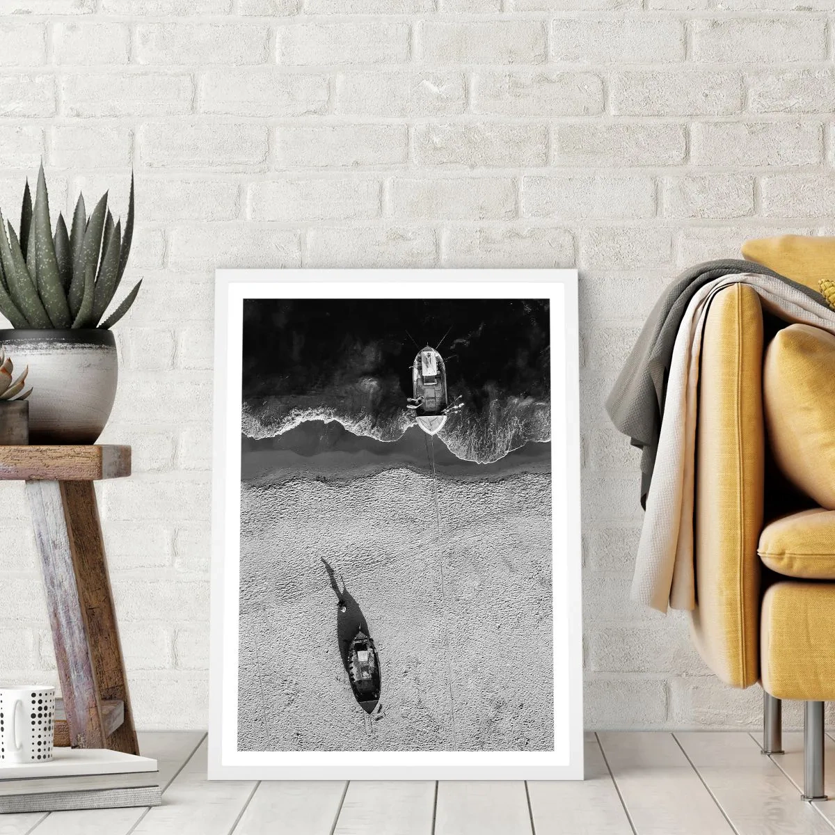 Plakát v bílém rámu - Ještě na břehu… - 50x70 cm