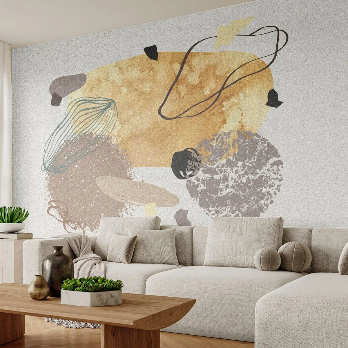 Fototapeta Samolepicí Deluxe Sticker - Abstraktní švestka - Abstrakce, Kus, Minimalismus - 300x210 cm