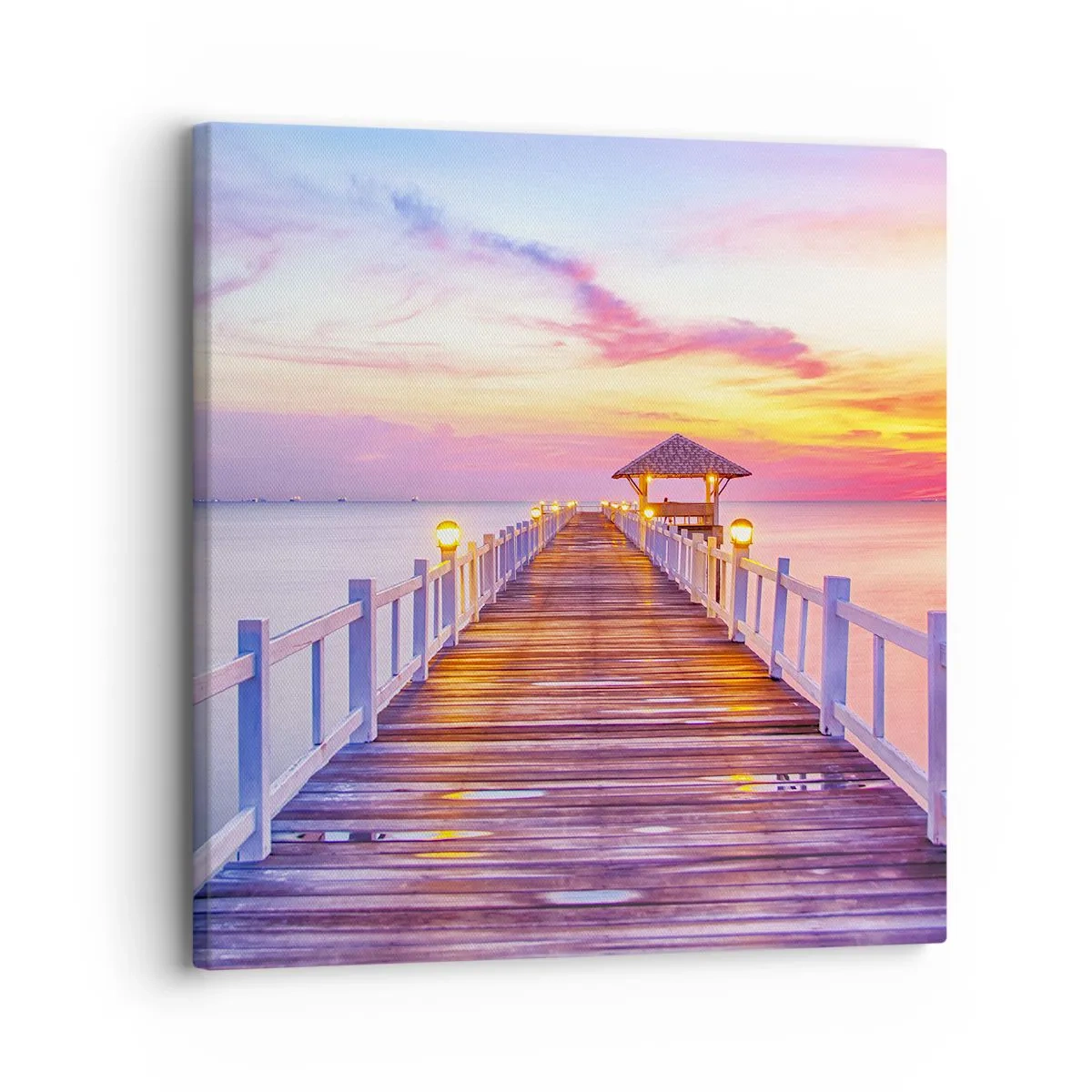 Obraz na plátně - Liliově-zlaté ticho večera - 30x30 cm