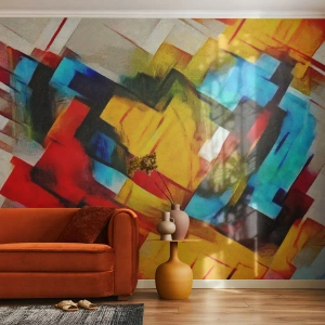 Fototapeta Premium Sand - Vícebarevné vrstvy - Abstrakce, Kubismus, Kus - 100x70 cm