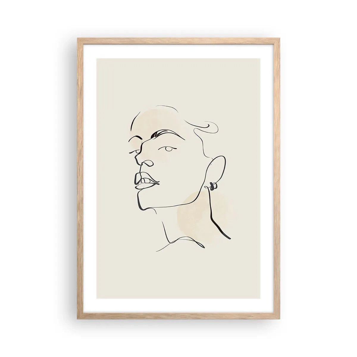 Plakát v rámu světlý dub - Hrdý pohled - 50x70 cm