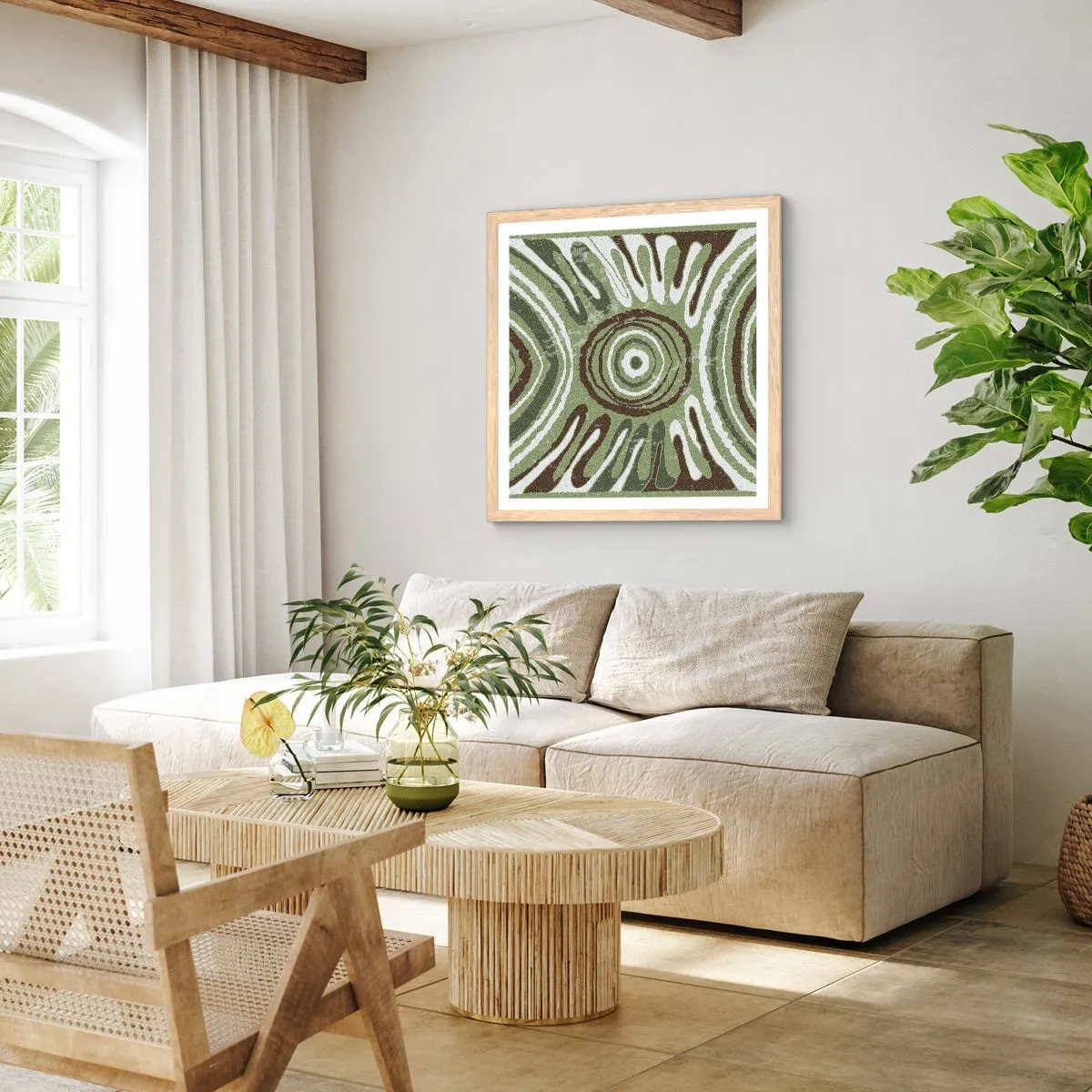 Plakát v rámu světlý dub - Exploze emocí - 60x60 cm