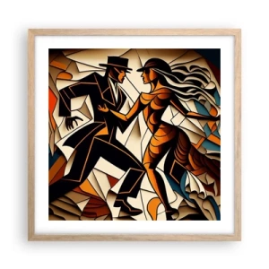 Plakát v rámu světlý dub - Tanec vřelosti a vášně - 50x50 cm
