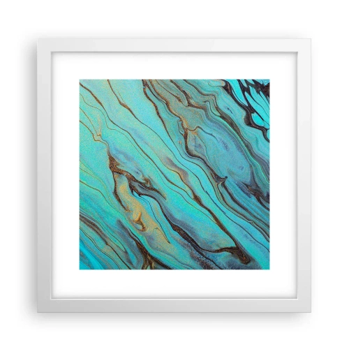 Plakát v bílém rámu - Tyrkysový příliv - 30x30 cm