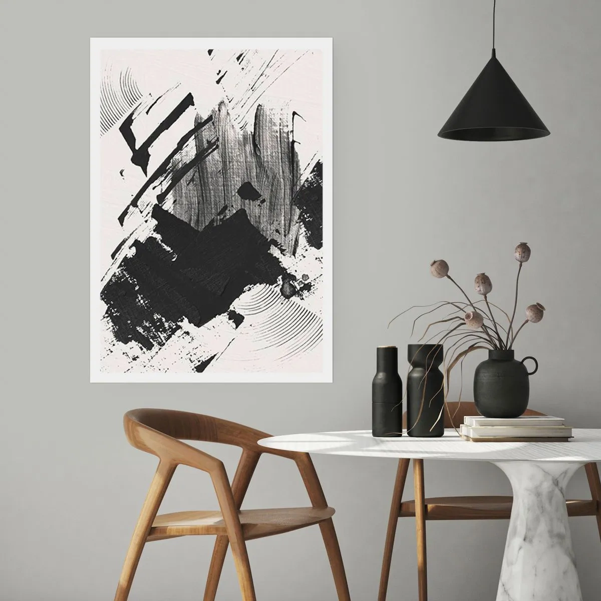 Plakát - Abstrakce – exprese černé - 70x100 cm