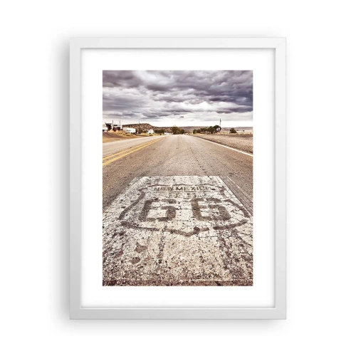 Plakát v bílém rámu - Mother Road - americká legenda - 30x40 cm