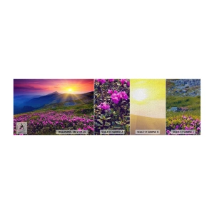 Vzor Fototapety Premium Canvas - …A kolem voní kosodřevina a voní byliny - Krajina, hory, Západ slunce - 100x30 cm