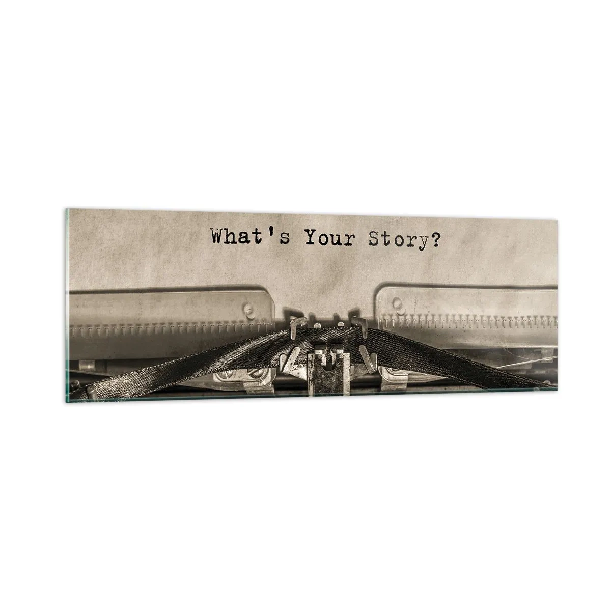 Obraz na skle - Pověz mi - 90x30 cm