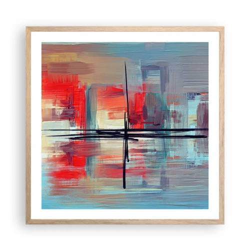 Plakát v rámu světlý dub - Krajina v neznámé dimenzi - 60x60 cm