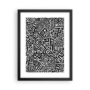 Plakát v černém rámu - Předkolumbovská kompozice - 30x40 cm