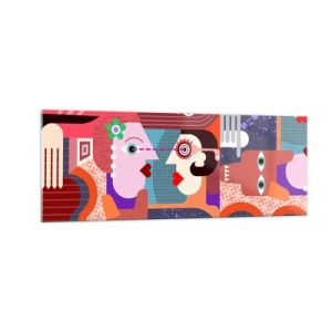 Obraz na skle - Tváří v tvář - 140x50 cm