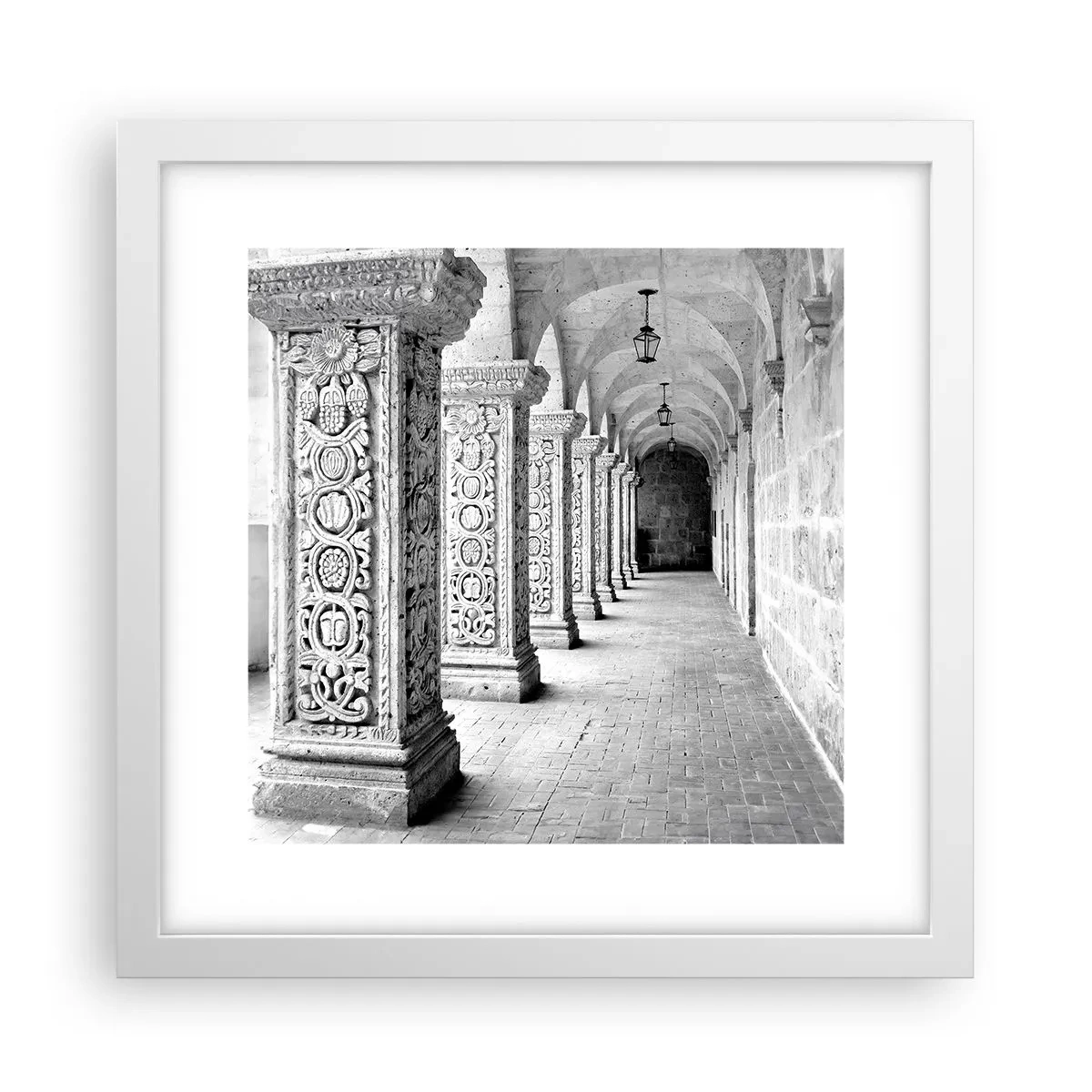 Plakát v bílém rámu - Kam...? - 30x30 cm