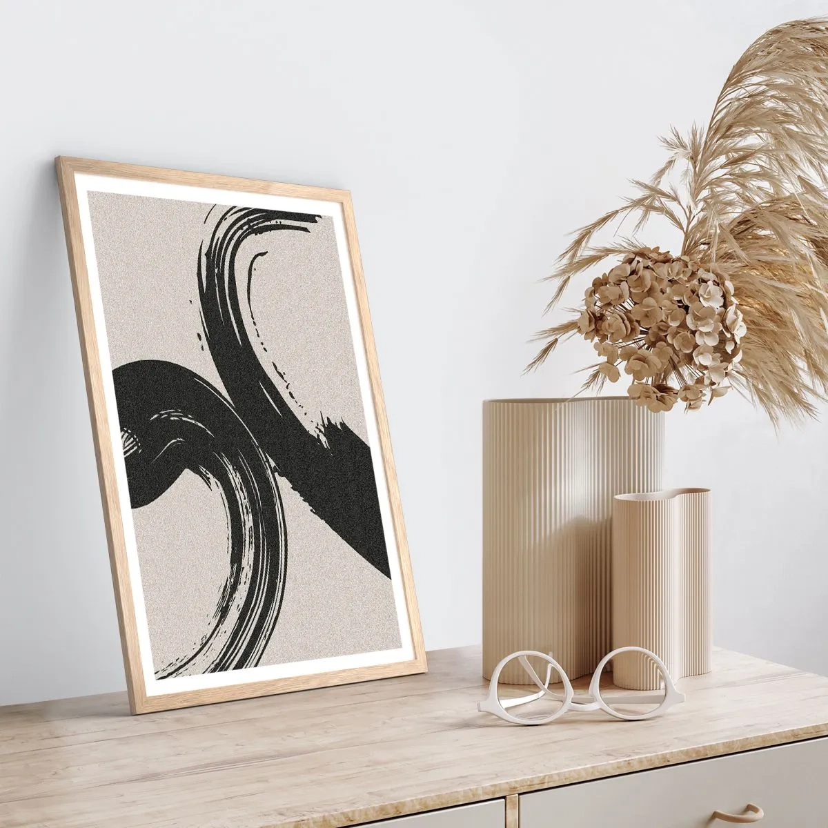 Plakát v rámu světlý dub - Rozmáchle a dokola - 40x50 cm