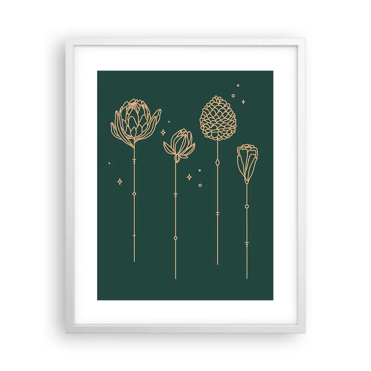 Plakát v bílém rámu - Bylinky - 40x50 cm